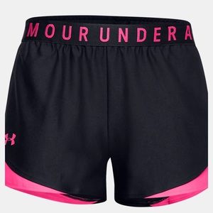 Under Armour Play Up Shorts 3X NWT Pink Black Plus Size Summer Vacation workout
